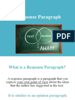 Response Paragraph