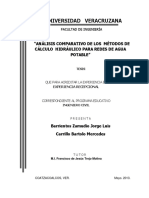 Analisis Comparativo de Los Metodos de Calculo Hidraulico para Redes de Agua Potable.