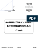 Programmes D'études de 4ème A ELEQ