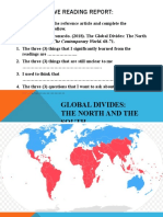 Metacognitive Reading Report:: Global Divides: The North and The South