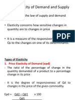 Elasticity of Demand and Supply