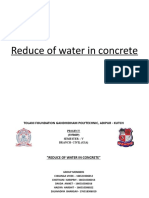 Reduce of Water in Concrete