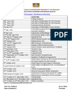 Academic/ Activities Calendar For Session 2019-20 V & VII Semester (Gondwana University)