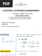 "Control Systems Engineering": Text Book: Chapter 3 (NN 6 Ed)