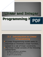 Linear and Integer Programming Models