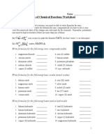 Types of Chemical Reactions Detailed Worksheet Extra Edited