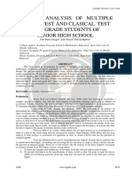 Quality Analysis of Multiple Choice Test