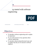 Getting Started With Software Engineering: ©ian Sommerville 2000 Software Engineering, 6th Edition. Chapter 1 Slide 1