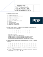 Lista de Estatistica Descritiva - Engenharia