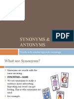 Synonyms & Antonyms: Words With Similar/opposite Meanings