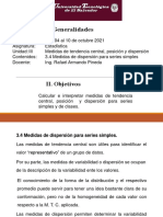 3.4 Medidas de Dispersión para Series Simples