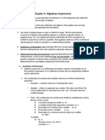 Algebraic Expressions and Polynomials