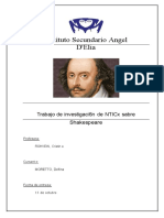 Trabajo de Investigacion Sobre Shakespeare de Moretto Delfina PDF