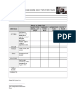 Standard Score Sheet For Petit Fours