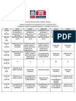 Cronograma Semanal Del Departamento de Orientacion y Psicologia