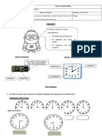 Guía de Matemática 09 de Octubre Reloj