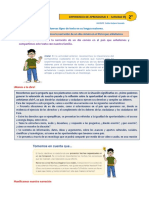 Escribimos La Narración de Un Día Común en El País Que Anhelamos y Compartimos Este Texto Con Nuestra Familia