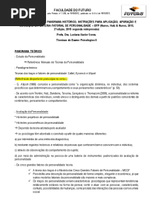 BATERIA FATORIAL DE PERSONALIDADE - Orientações