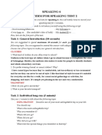 Speaking 6 Mid-Term For Speaking Test 2: Task 1: General Introduction (30 Seconds)