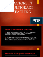 Socio-Cultural Factors in Multigrade Teaching