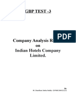 Company Analysis of IHCL by M. Shanthan - 19FMUCHH010231