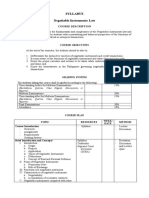 Syllabus Negotiable Instruments Law: Course Description