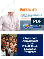 Classroom Assessment in The K To 12 Basic Education Program