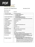 Preliminary Appraisal Report: Corporate & Institutions Unit