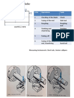 Step Turning On Lathe: S.No Operations Tools