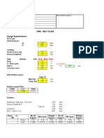 One - Way Slab: Design Specifications