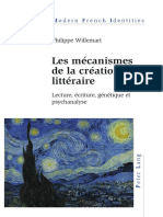 Les Mécanismes de La Création Littéraire. Lecture, Écriture, Génétique Et Psychanalyse-2020