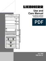 Use and Care Manual: For Nofrost Combined Refrigerator-Freezers