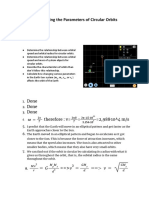 Investigating The Parameters of Circular Orbits: Done Done Done Therefore: V 2,988 10 4 M/s