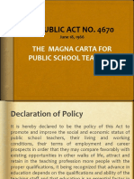 Republic Act No. 4670: The Magna Carta For Public School Teachers