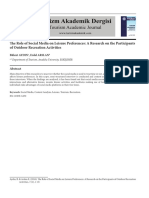 The Role of Social Media On Leisure Preferences - A Research On The Participants of Outdoor Recreation Activities (#263492) - 230009