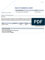 Jersey City Municipal Court: Receipt For Ticket Payment