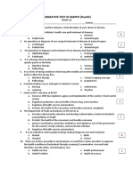 SUMMATIVE TEST IN MAPEH Health