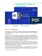 Alphorm Fiche Formation Word 2016 Initiation