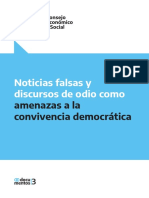 Noticias Falsas y Discursos de Odio Como Amenazas A La Convivencia Democrática