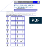 Hoja de Respuesta - Matematica