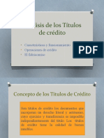 Análisis de Los Títulos de Crédito