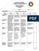 Name - Score Time - Course/Year/Section: Paper Submission: Rubric For Reflection and Reaction Paper