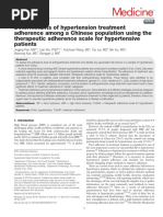 Determinants of Hypertension Treatment Adherence A