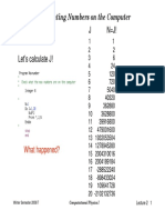 Representing Numbers On The Computer: What Happened?