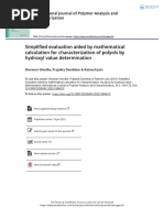 Simplified Evaluation Aided by Mathematical Calculation For Characterization of Polyols by Hydroxyl Value Determination