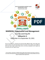 MARS01B: Organization and Management: Course Learning Kit