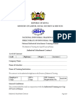 Industrial Attachment Contract: The Industrial Training Act Cap 237 Laws of Kenya