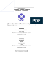 Consolidated Financial Statements (Final Exam Assignment)