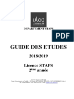 Guide Licence Staps L2 18-19