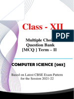 Class - XII: Multiple Choice Question Bank (MCQ) Term - II